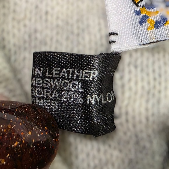 NWT‎ Portolano Goatskin Leather & Lambs Wool Gloves Womens Black Large Lined - Picture 7 of 10